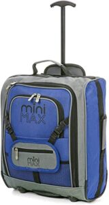 Aerolite MiniMAX 30L EasyJet 45x36x20 Maximum Size Cabin Hand Luggage Under Seat Trolley Backpack Carry On Cabin Hand Luggage Bag with 2 Year Warranty Blue
