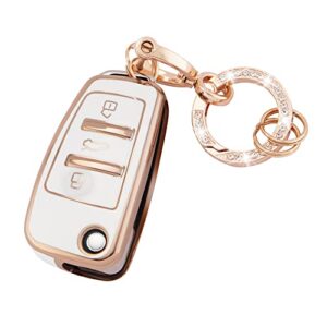 Koaudb Car Key Full Cover for Audi with Keychain