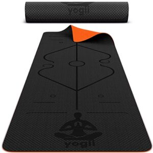 Yogii Yoga Mat - Premium TPE Pilates Mats - 183 x 61 x 0.6cm Eco Friendly Non Slip Yoga Mat Thick - Exercise Mat for Home - Gym Mats for Home - Thick Yoga Mats for Women and Me