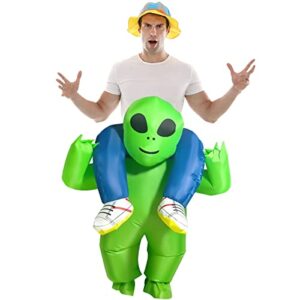 Fanomini Inflatable Alien Costume Blow Up Alien Costume Premium Funny Halloween Cosplay Fantasy Costume Lightweight Green Adult Inflatable Abduction Costume for Halloween Easter Christmas Z