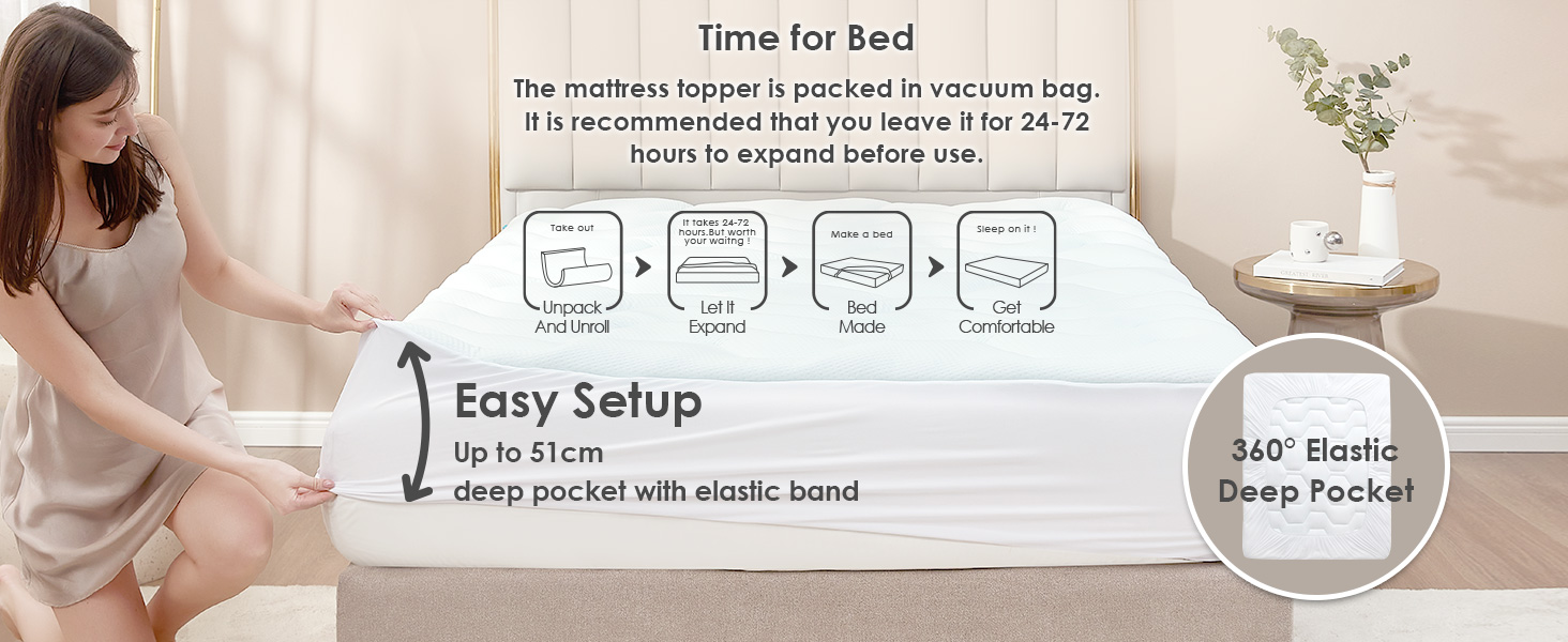 EHEYCIGA Memory Foam Mattress Topper