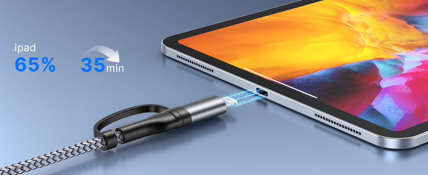 Multi Charger Cable, USB C Multi Cable Charger 4 in 1