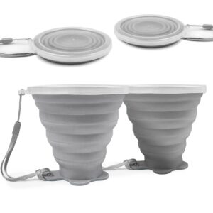 FUZVOL Silicone Foldable Cup with Plastic Sealing Lid for Camping