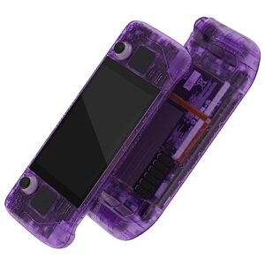 eXtremeRate Clear Atomic Purple Custom Faceplate Back Plate for Steam Deck