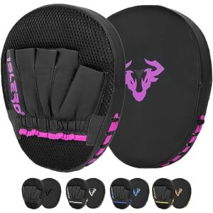 Islero Fitness Matte Black Boxing Pads Men focus Mitts Punching Women MMA Muay Thai Martial Arts KickBoxing Hook and jab Hand Target Strike Shield Training Pads