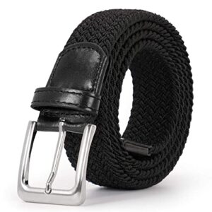 JASGOOD Braided Canvas Stretch Belt Elastic Casual Belt for Men
