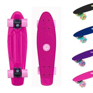 EVO 22' Light Up Penny Board | Skateboard For Beginners Or Pro's | Light Up Wheel Skateboard For Kids & Teenagers | Mini Cruiser Complete Board | Suitable For All Aged 3+