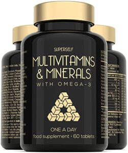 Multivitamins and Minerals with Omega 3 - Multivitamin Tablets for Men & Women - Adult Multi Vitamins with 100% Daily Dose of Iron