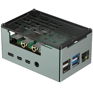 Raspberry Pi 4 Aluminum Case with 3510 PWM Fan Passive Heatsink Aluminum Alloy Case Suitable for DAC/DAC PRO/AMP/AMP PRO/RS485&CAN Hat and Most of Raspberry Pi Add-On Ha