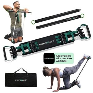 Gymproluxe Original Portable Gym - Resistance Exercise Band Set for Home Gym - 90KG Resistance Band Set for Men and Women - Multi Gym Fitness Equipment and Pilates Bar for Home Workout…