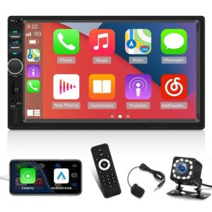 7 inch Double Din CarPlay Car Stereo with Car Play and Android Auto
