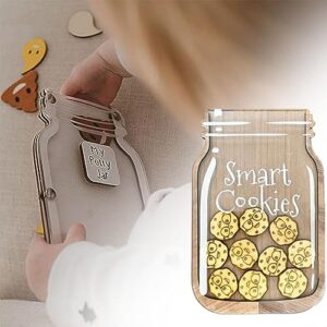 Reward Jar with Stars Magnetic Reward Jar for Classroom Board Reward System Behavior Chart Tokens Potty Training Good Habit & Behavior Management Tool Gift for Kids Son Daughter (F-Smiling Cookies)