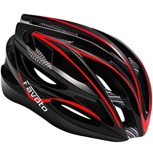 Favoto Bike Helmet Bicycle Helmet Lightweight Cycle Helmet for Adult Men Women Cycling Road Mountain Bike MTB Helmet Safety Protection Adjustable Size 58-62cm
