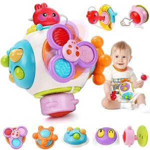 Yashuo Baby Montessori Sensory Toddler Toys: Gifts for 1 2 3 Boys Girls | 1st Birthday Gifts for Girl Boy | 7-in-1 Activity Cube