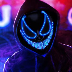 Auzio LED Halloween Mask Costumes - Light Up Scary Mask with 3 Lightning Modes Glowing