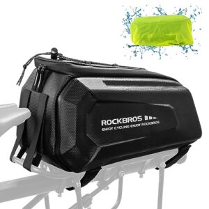 ROCKBROS Bike Rear Rack Bag Bike Carrier Bag Bicycle Bag for Luggage Rack 9L Waterproof Transport Bag with Rain Cover Shoulder Bag with Shoulder Strap