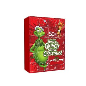 Resin Christmas Advent Calendar Green Grinch Christmas Blind Box Xmas Calendar Blind Box Children's Advent Calendar Creative Gift for Festival
