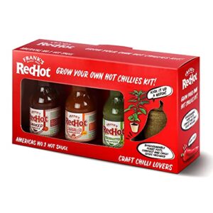Frank's RedHot Grow Your Own Hot Chillies Kit | Contains 3 Frank's RedHot Craft Hot Sauces