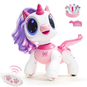 SGILE Unicorn Toy for Girls Robot Pet for Kids age 3 4 5 6 7 8 Years with Music Dance and Gesture Sense Control