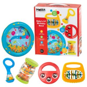 Halilit Baby's First Birthday Band Musical Instrument Gift Set. Includes Ocean Drum