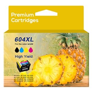 604XL Ink Cartridge 4-colours Replacement for Epson 604 Ink Cartridges Multipack Compatible for Epson Expression Home XP-2200 XP-2205 XP-3200 XP-3205 XP-4200 XP-4205 Workforce WF-2910 WF-2930 WF-2935