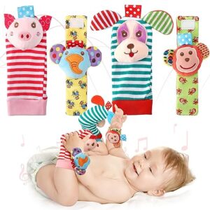 TOYESS Baby Wrist Rattles & Foot Finder Socks