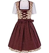 JASAMBAC Women's German Dirndl Dress Oktoberfest 3 Pieces for Oktoberfest Carnival