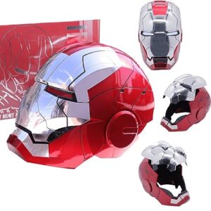 GEEOO Ir n M n Helmet Mk5 1:1 Wearable Electronic Helmet English Voice Control Opening and Closing Ir n M n Mask with Touch Sensor & LED Eyes Light Up for Christmas Hallowee