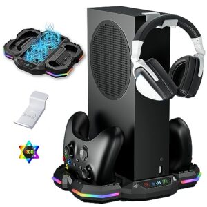 Wiilkac Vertical Cooling Fan Stand for Xbox Series S with RGB Lights