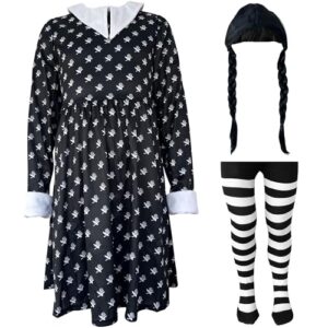 Childrens Kids Girls Scary Schoolgirl Patterned Halloween Fancy Dress Costume