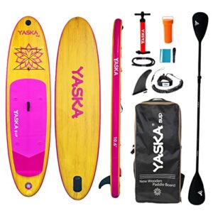 10.6ft Inflatable Stand Up Paddle Board- SUP Board for All Skill Levels with SUP Accessories & Fiberglass Paddle