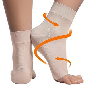 KEMFORD Ankle Compression Sleeve - 20-30mmhg Open Toe Сompression Socks for Swelling