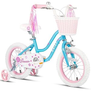 Glerc Daisy Kids Bike 14 Inch Girls Bike for 3 4 5 Years Old Girls Bike with Streamers