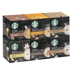 STARBUCKS White Cup Variety Pack by Nescafé Dolce Gusto Coffee Pods 6 x 12 (72 capsules) - Amazon Exclusive