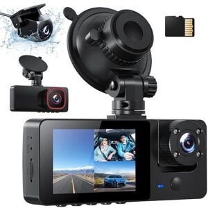 Bestsee Dash Cam Front and Rear Inside 3 Channel