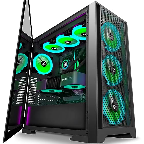 KEDIERS PC Case- Pre-Install 7 PWM ARGB Cases Fans