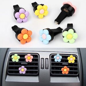 Car Air Fresheners Vent Clip，6 PCS Flower Car Vent Clips Car Air Conditioner Vent Decoration，Cute Car Accessories for Women Car Scent Air Freshener Clip Charm