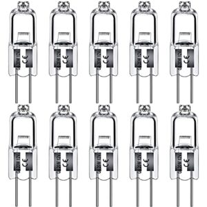 G4 Halogen Light Bulbs 20W 12V Clear Capsule 2 Pin Lamp Bulb Halogen Pin Base Warm White Dimmable 10 Pack            [Energy Class G]
