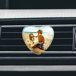 Personalized Crystal Car Air Freshener with Your Photo Text - Customized Car Air Purifier Scented Crystal Clips for Car Interior Decoration Fragrance