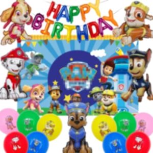 Lemotoy Paw Dog Birthday Pawpatrol Background Birthday Dog Patrol Balloon Photo Background Children's Birthday Party