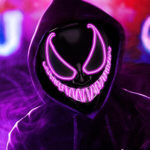 Auzio LED Halloween Mask Costumes - Light Up Scary Mask with 3 Lightning Modes Glowing