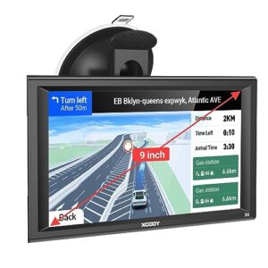 Xgody 9 Inch Bluetooth Sat Nav with 2023 UK Europe Maps (Free Lifetime Updates)