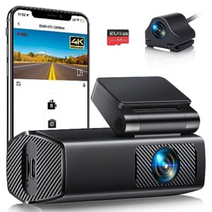 EUKI 4K Dash Cam Front and Rear wireless with WiFi