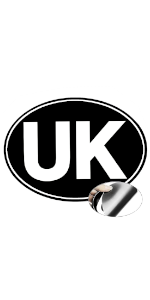 black uk car magnetic sticker for european road, europe, eu travel