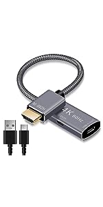HDMI Male to USB-C Female Cable Adapter with Micro USB Cable