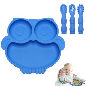 Alyvisun Owl Silicone Suction Plate for Baby