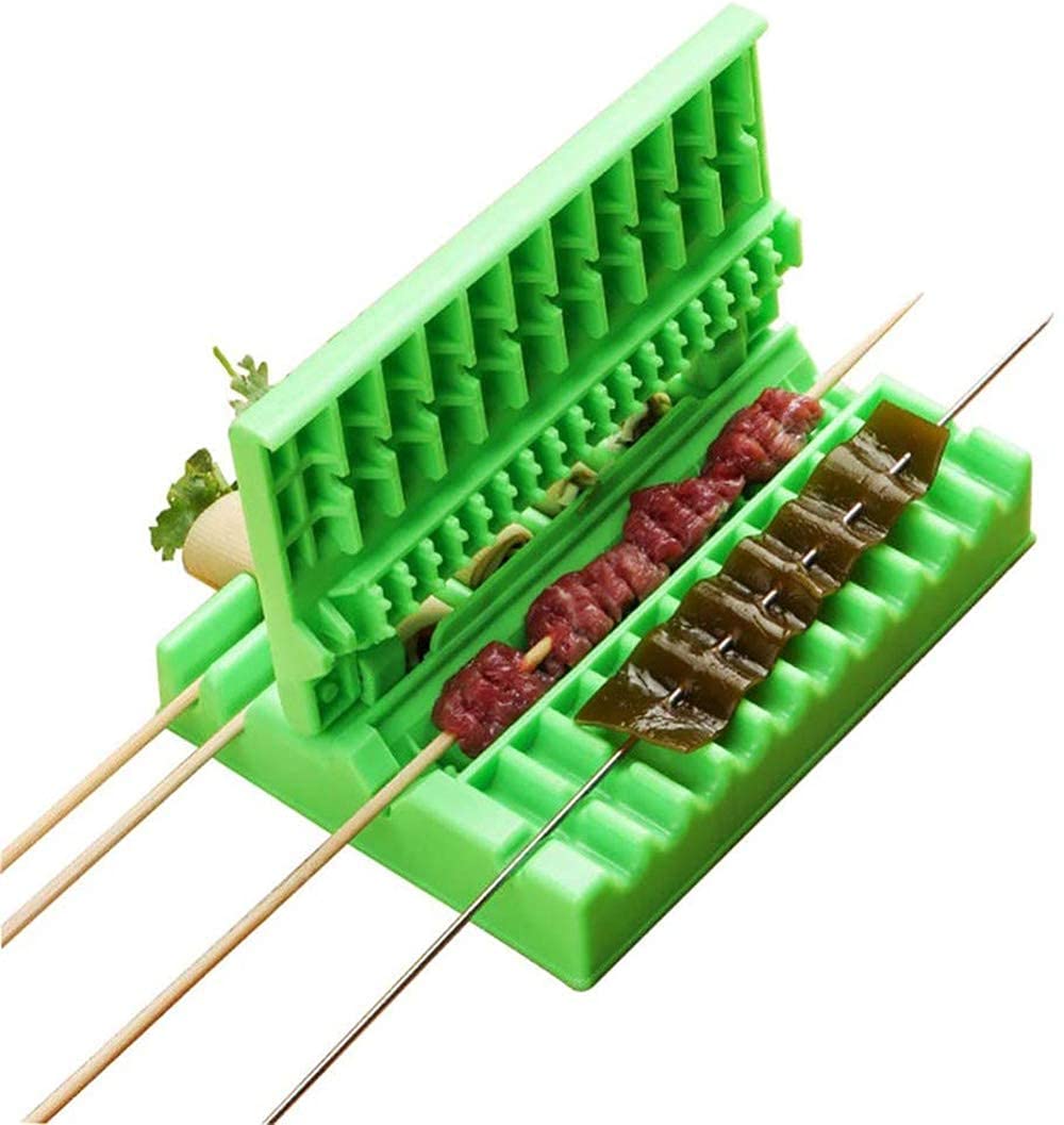 Multifunction Barbecue Meat Skewer Machine Quick Portable Meat Skewer Box Easy Skewer Tools Creative Meat Kebab Maker Outdoor BBQ Gadget Kitchen Accessories