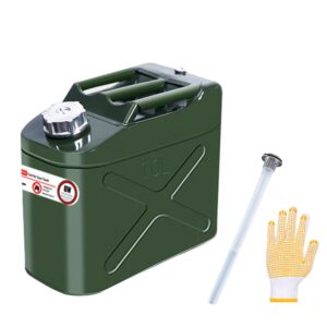 Zemoeng 10L Metal Jerry Can Petrol Can with Flexible Spout for Diesel