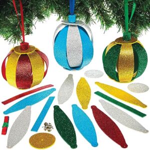 Baker Ross FX700 Christmas Bauble Glitter Decoration Kits - Pack of 6