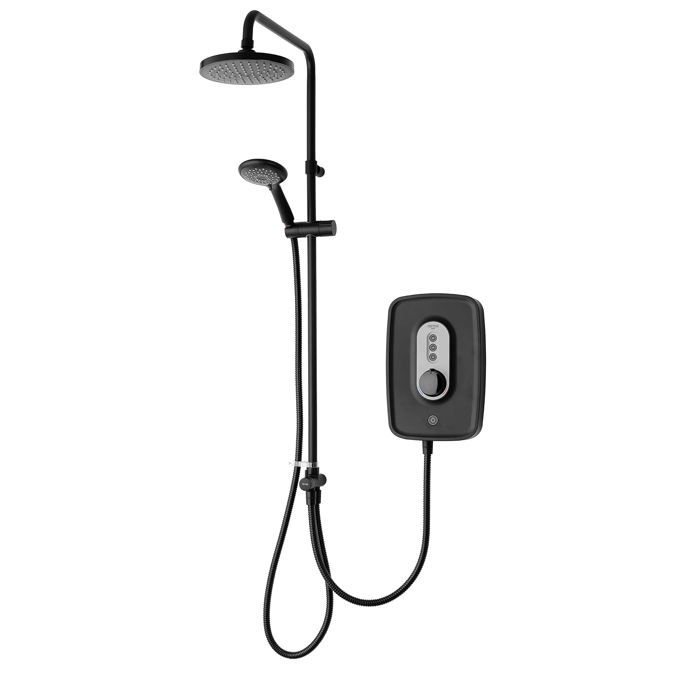 Triton Showers Danzi DuElec™ | Shower Electric | 9.5 KW I Black I Electrical Showers | with Rainfall Showerhead and Anti Twist Hose | Best Electric Shower Units for Bathrooms            [Energy Class A]